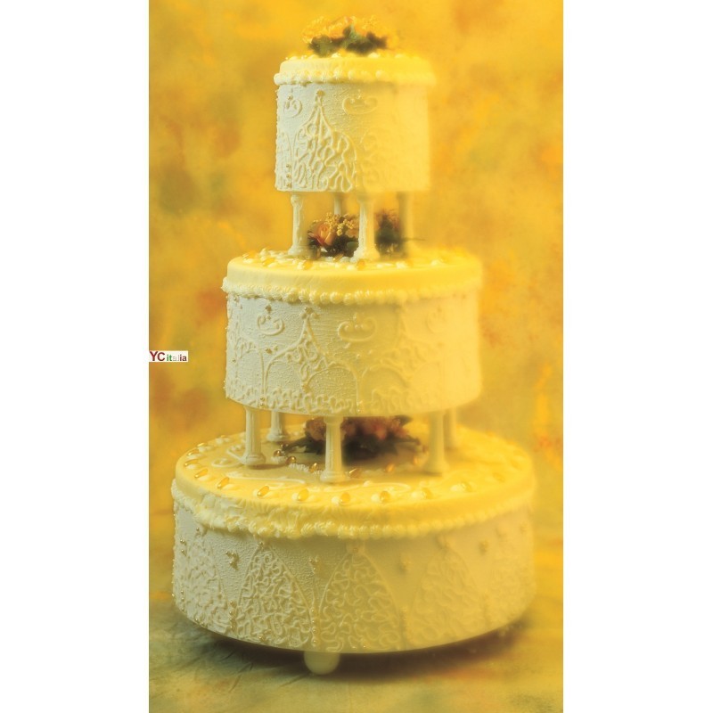 Porta torta a tre piani utili con dieci colonne