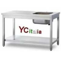 Inox stainless steel tables with basin